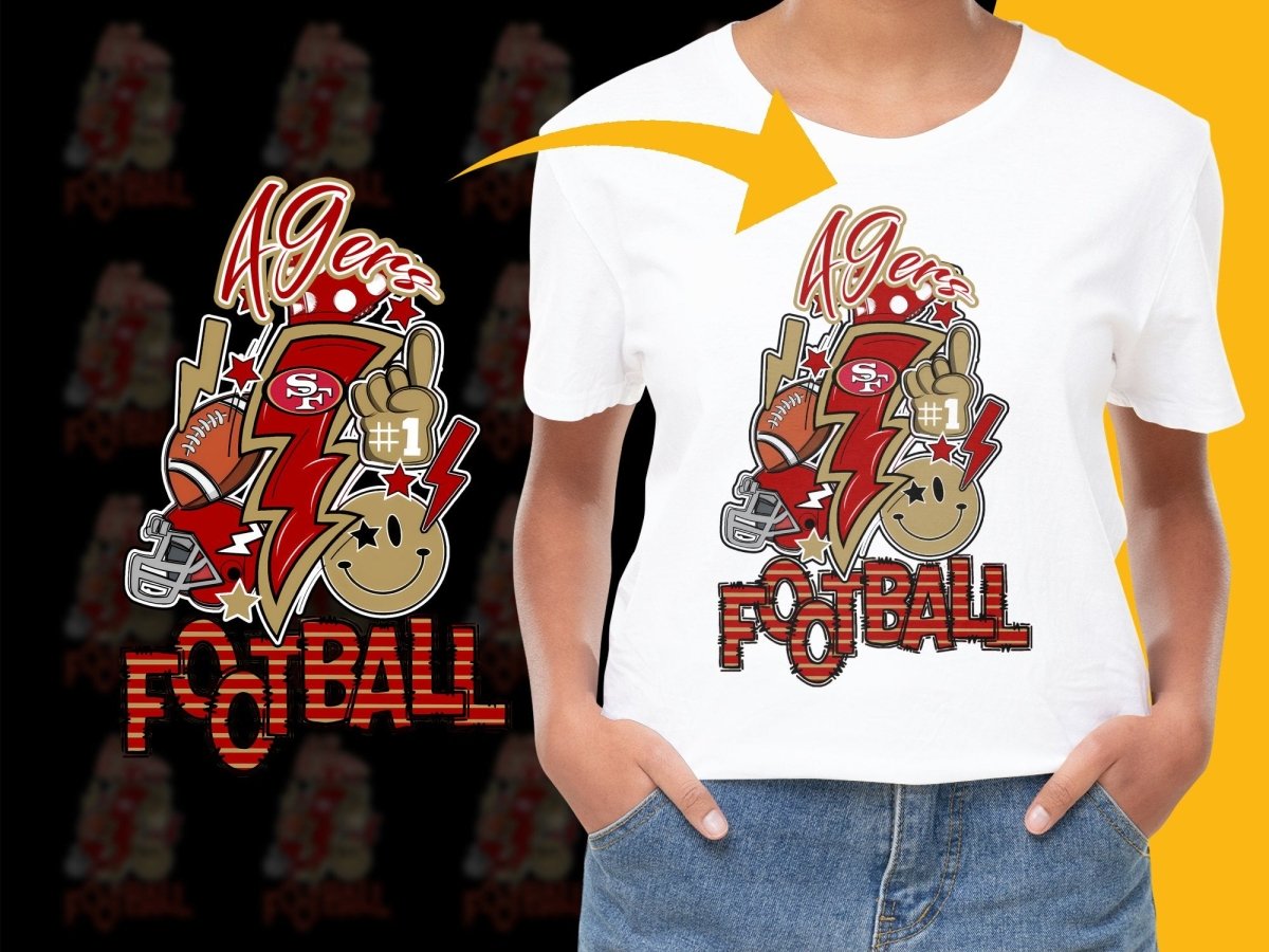 49ers Football Themed Graphic Design PNG File - Teepew