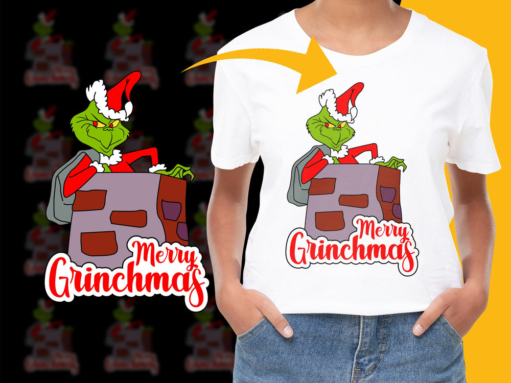 Grinchmas Holiday T-Shirt, Funny Christmas Grinch Tee, Festive Graphic Shirt for Kids and Adults