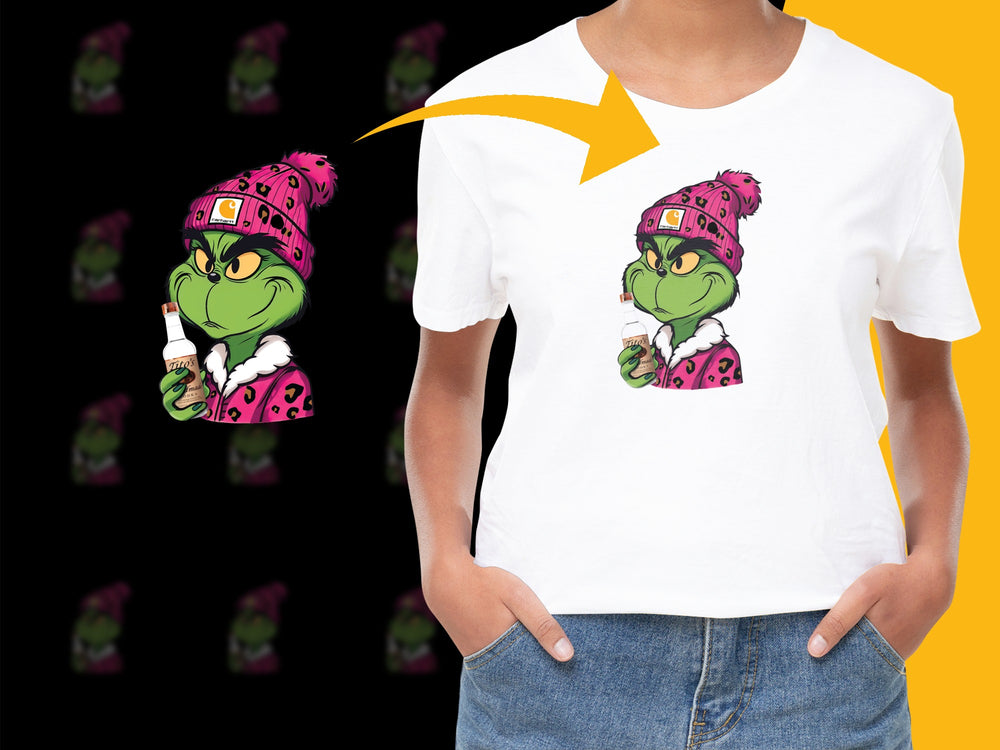 Funky Green Monster Cartoon T-Shirt, Cool Hip Artist Design, Unisex Graphic Tee, Bold Colorful Apparel