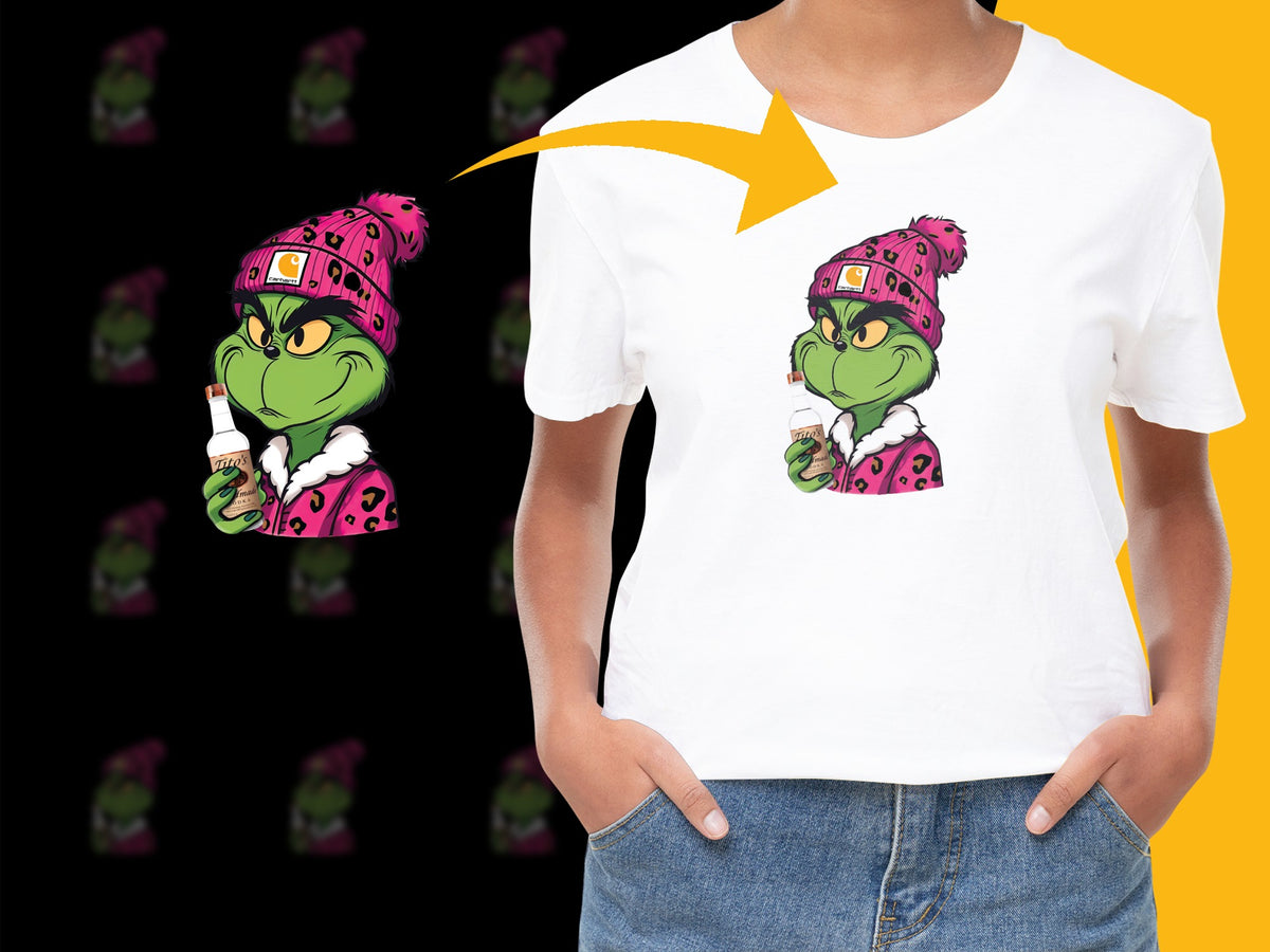 Funky Green Monster Cartoon T-Shirt, Cool Hip Artist Design, Unisex Graphic Tee, Bold Colorful Apparel
