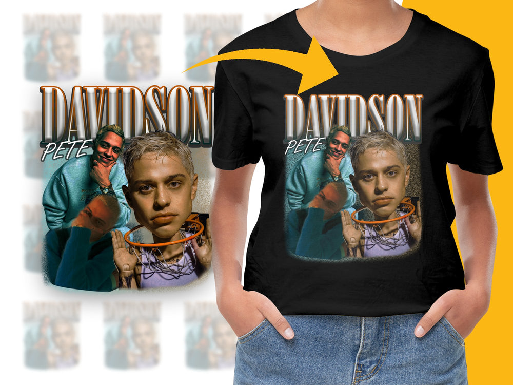 Pete Davidson Themed T-Shirt, Celebrity Graphic Tee, Casual Streetwear, Unisex Cotton Shirt