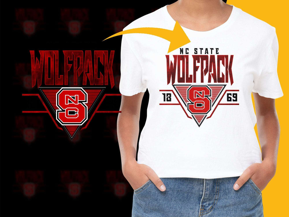NC State Wolfpack Graphic T-Shirt, White Tee, College Sports Apparel, Fan Gear