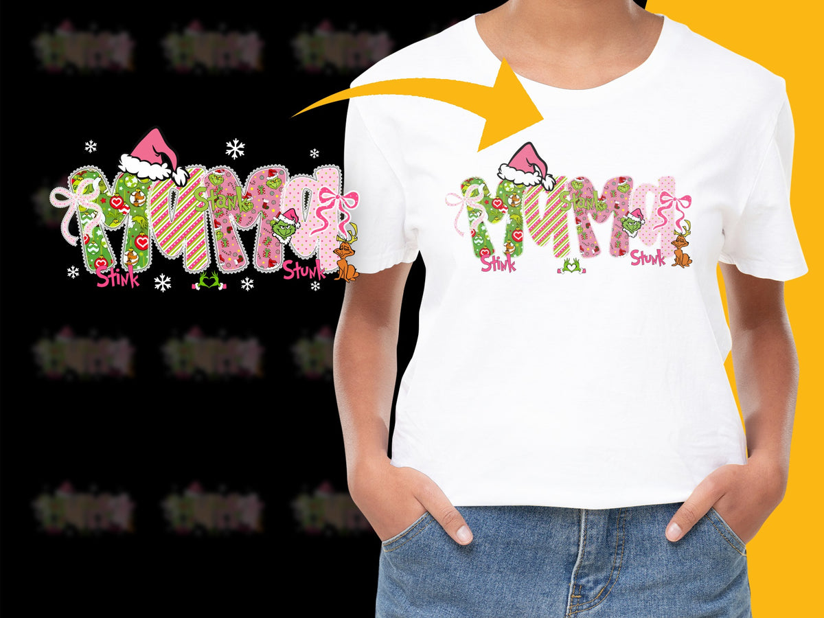 Festive Christmas T-Shirt with Colorful Candy Cane Text Design Women's Holiday Apparel