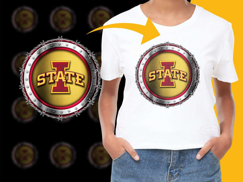Iowa State University Inspired T-Shirt, Maroon and Gold Logo, Casual College Apparel, Unisex Fit