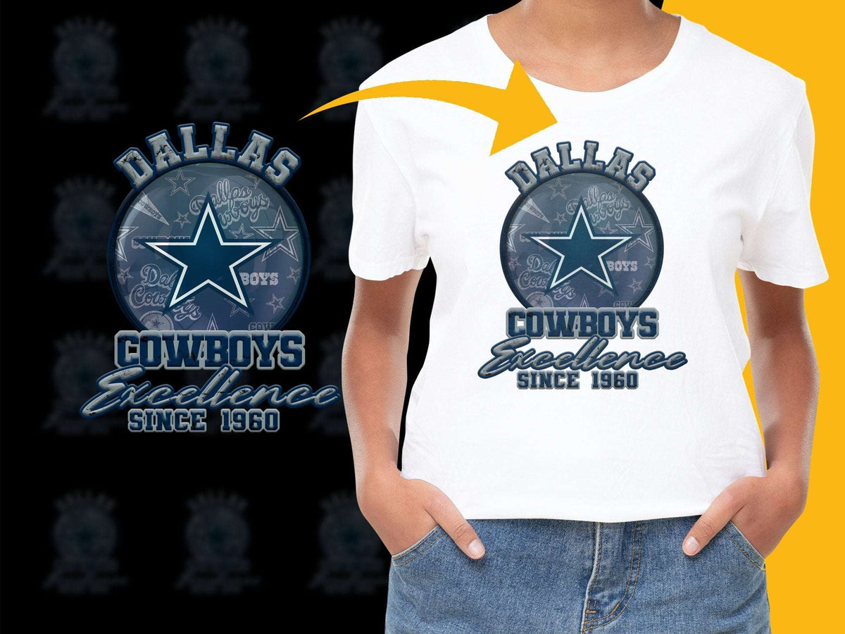 Dallas Cowboys T-Shirt, Excellence Since 1960, NFL Team Logo, Unisex White Tee