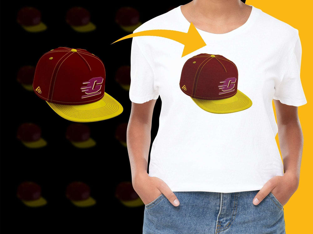 Trendy Red and Yellow Baseball Cap, Adjustable Snapback Hat, Unisex Fashion Accessory, Casual Streetwear