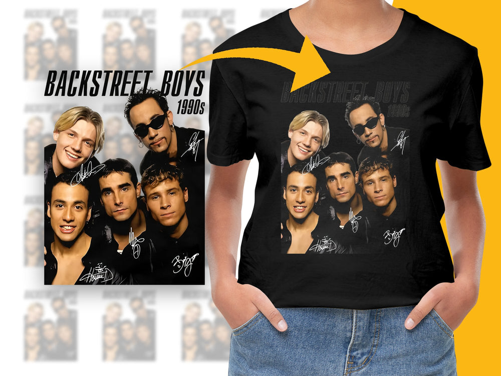 Backstreet Boys 1990s Vintage Band T-Shirt, Classic Pop Music Tee, Retro Concert Merchandise, Collectible Fan Apparel