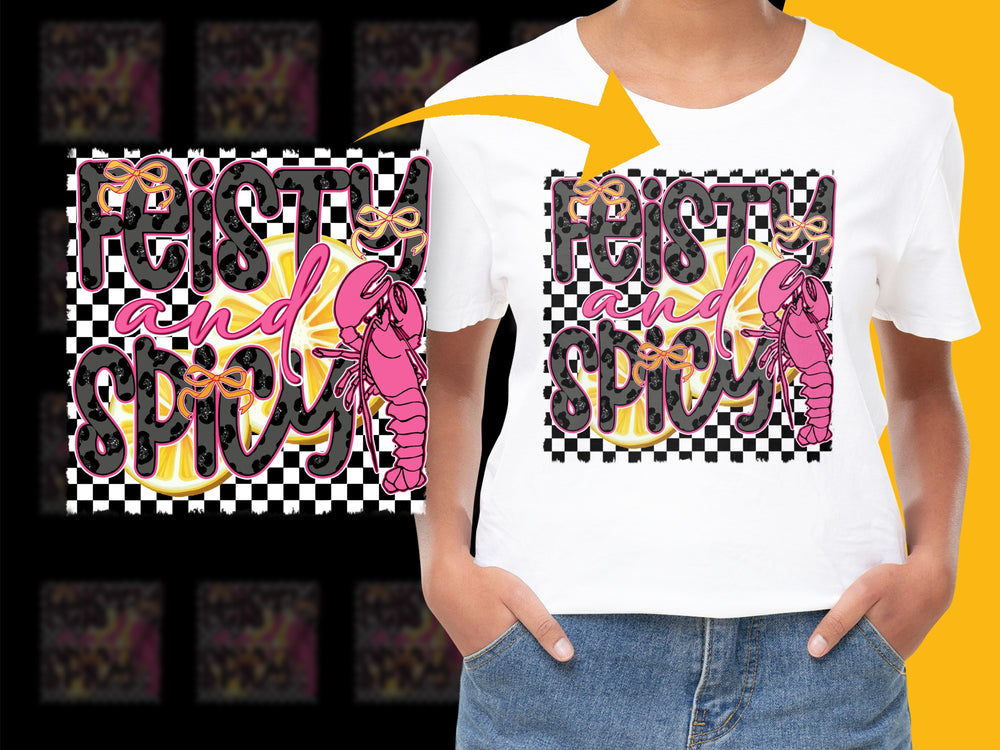 Festive and Spooky T-Shirt, Halloween Pink Flamingo Graphic Tee, Checkerboard Design, Casual Wear