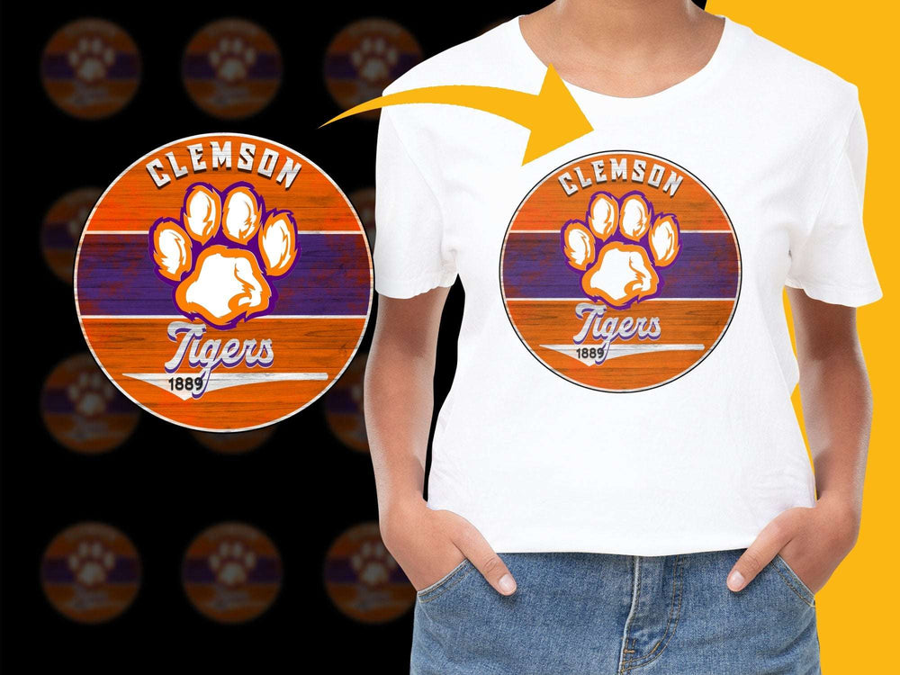 Clemson Tigers Graphic T-Shirt, Vintage Team Logo, College Football Apparel, Unisex White Tee