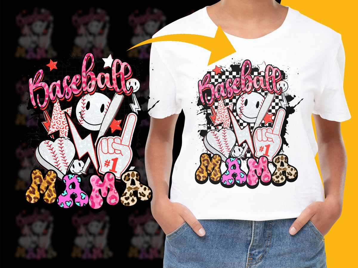 Kids Baseball T-Shirt, USA Sports Graphic Tee, Boys Girls Casual Top, Colorful Print