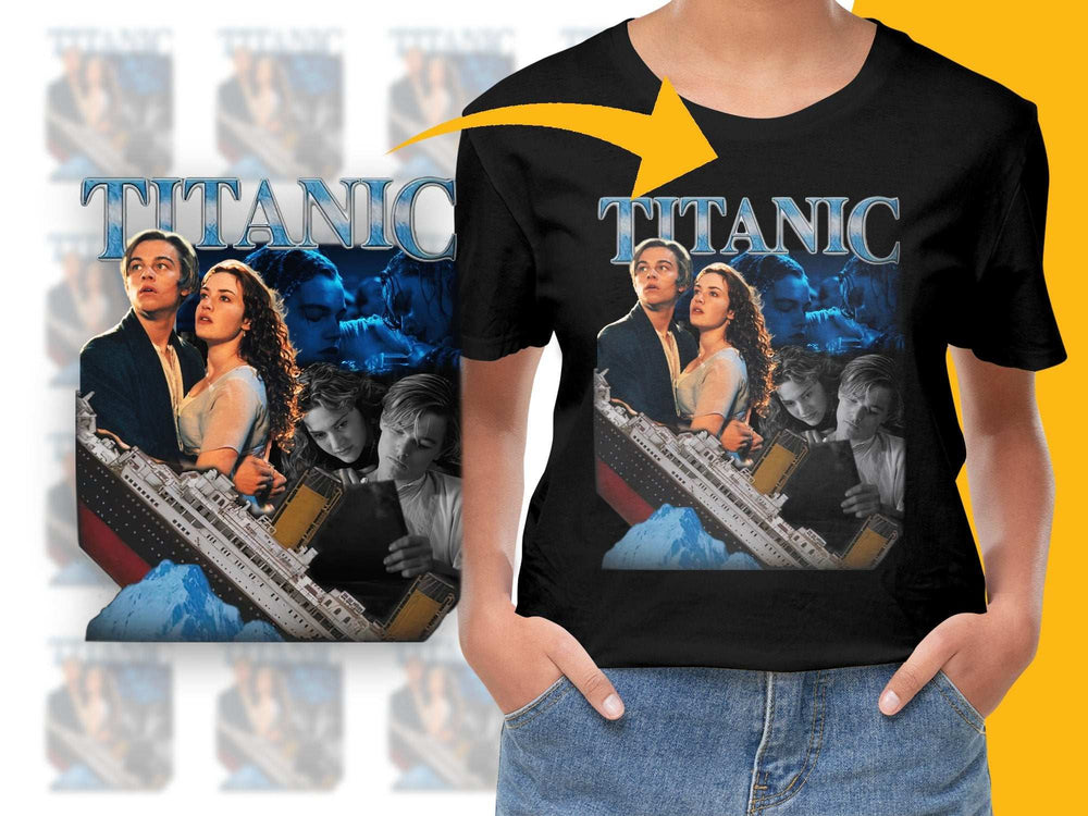 Titanic Movie Graphic T-Shirt, Vintage 90s Style, Romantic Film Tee, Unisex Cotton Shirt, Film Enthusiast Gift