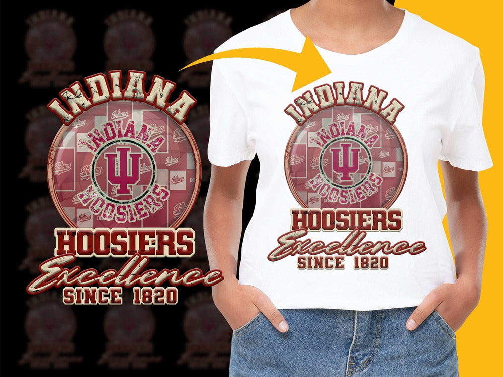 Indiana Hoosiers T-Shirt Vintage Excellence Since 1820 Graphic Tee Unisex Casual Wear