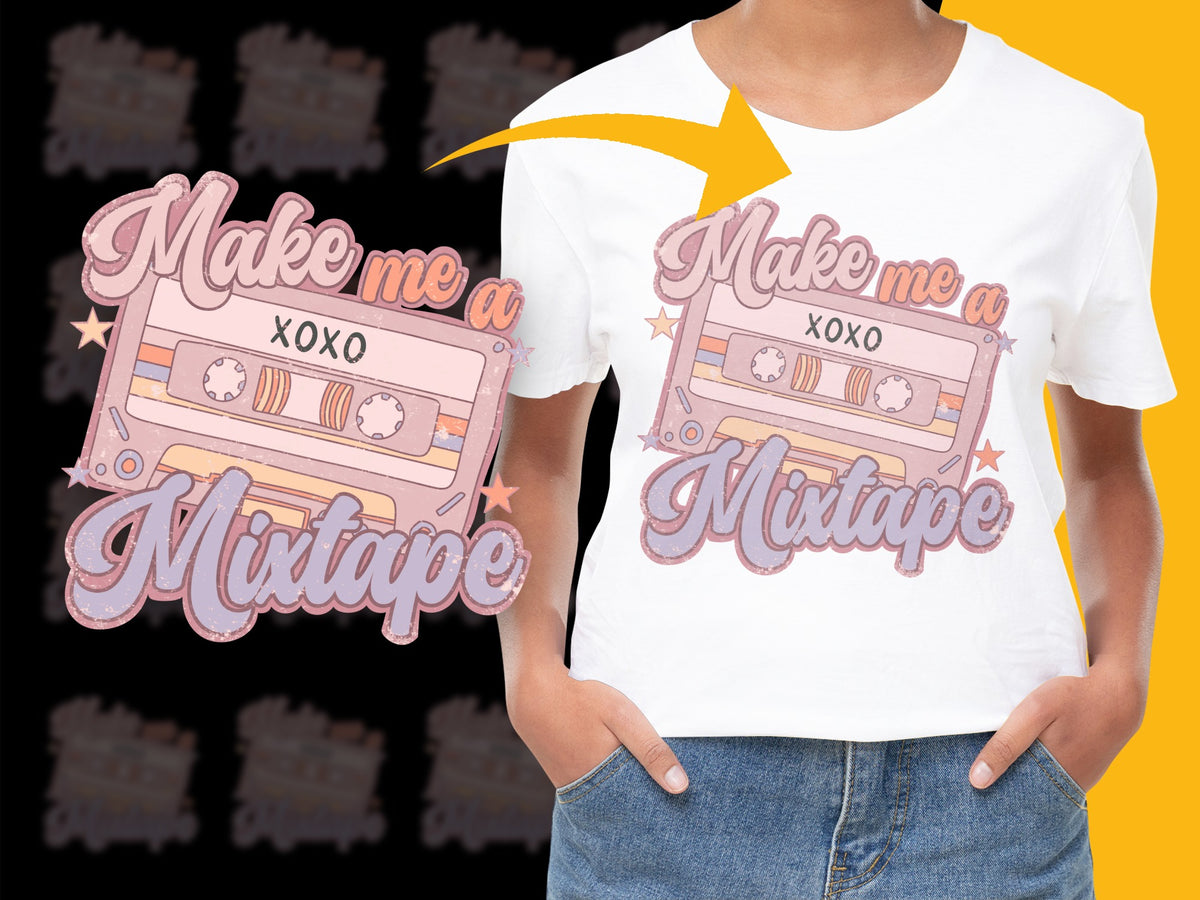 Retro Cassette Mixtape Graphic T-Shirt, Vintage 90s Style Tee, Music Lover Gift, Soft Cotton Shirt, Unisex and Women's Sizes Available.