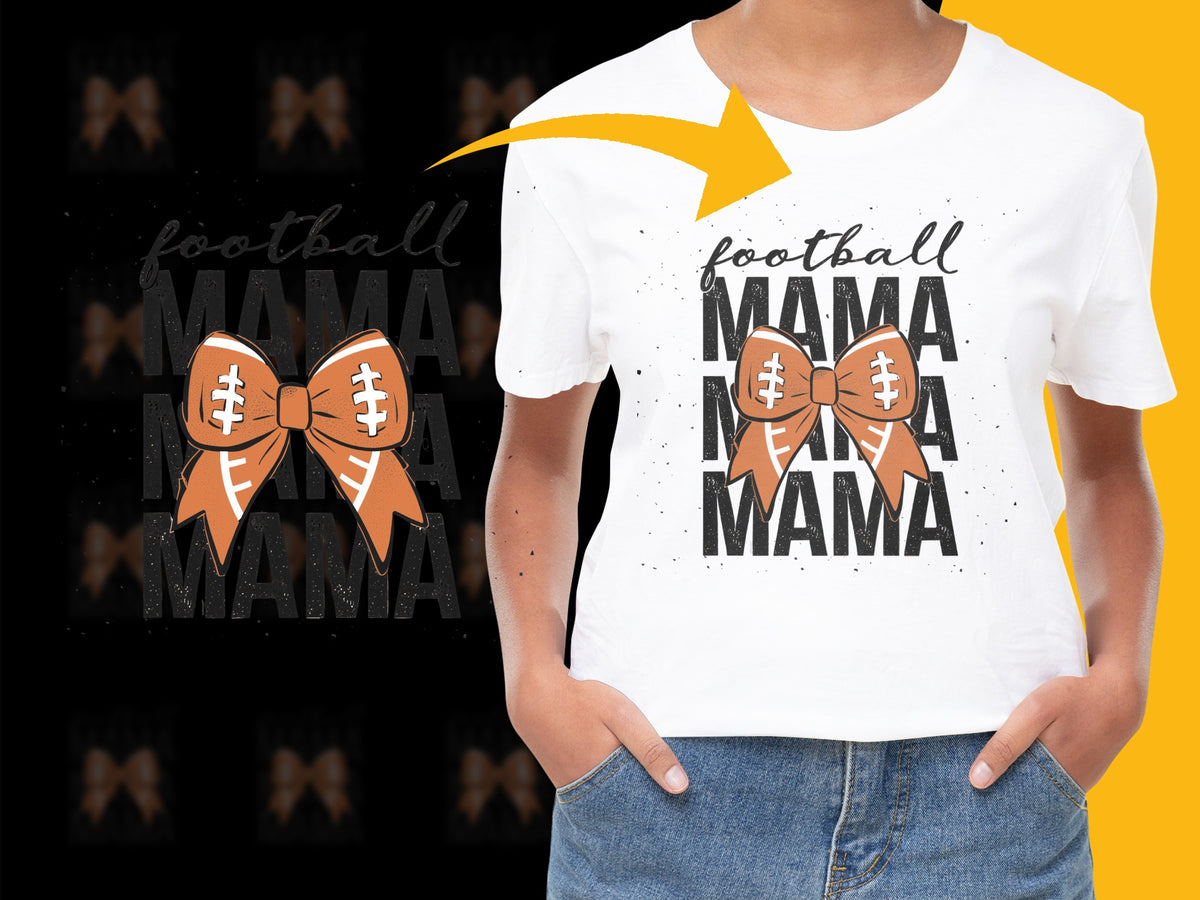 Football Mama T-Shirt, Sports Mom Graphic Tee, Casual Women's Football Season Shirt, Cheerful Game Day Apparel, Trendy Sports Fan Top