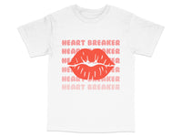 Load image into Gallery viewer, Heart Breaker Lip Print T-Shirt, Bold Red Kiss Graphic, Fashionable Valentine&#39;s Day Gift Tee
