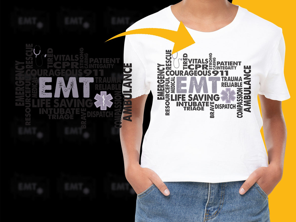 EMT T-Shirt, Emergency Medical Technician Apparel, Courageous Life Saving Graphic Tee, Paramedic Support Shirt