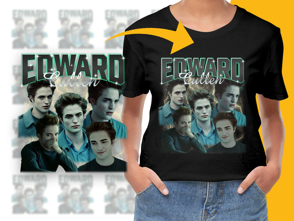 Edward Cullen Twilight Saga Fan T-Shirt, Movie Inspired Graphic Tee, Vintage Style Top for Teens and Adults