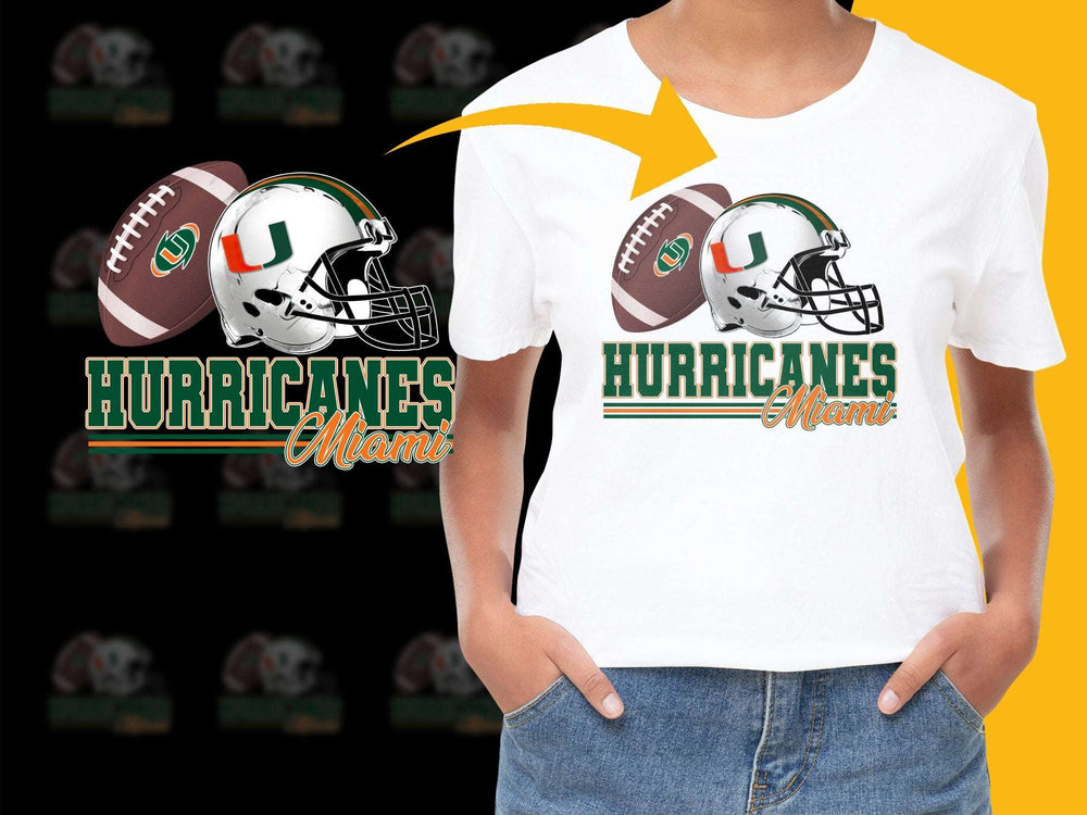Miami Hurricanes Football T-Shirt, College Sports Fan Apparel, Graphic Tee for Men and Women