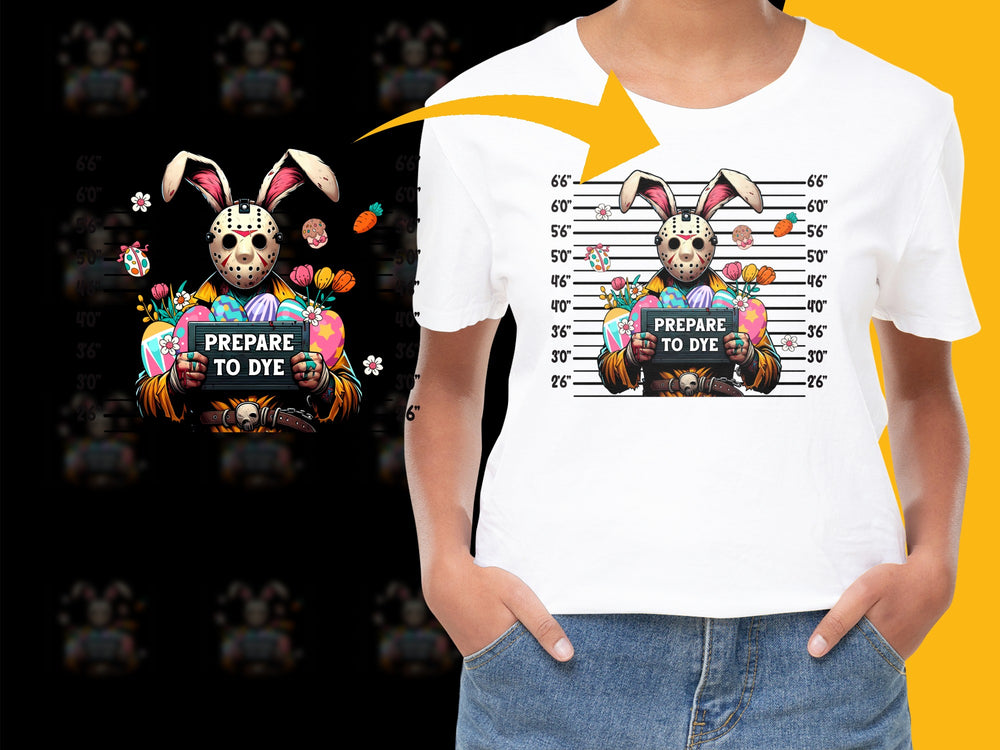 Funny Easter T-Shirt, Prepare to Dye, Bunny Graphic Tee, Colorful Easter Eggs, Spring Holiday Casual Wear for All Ages