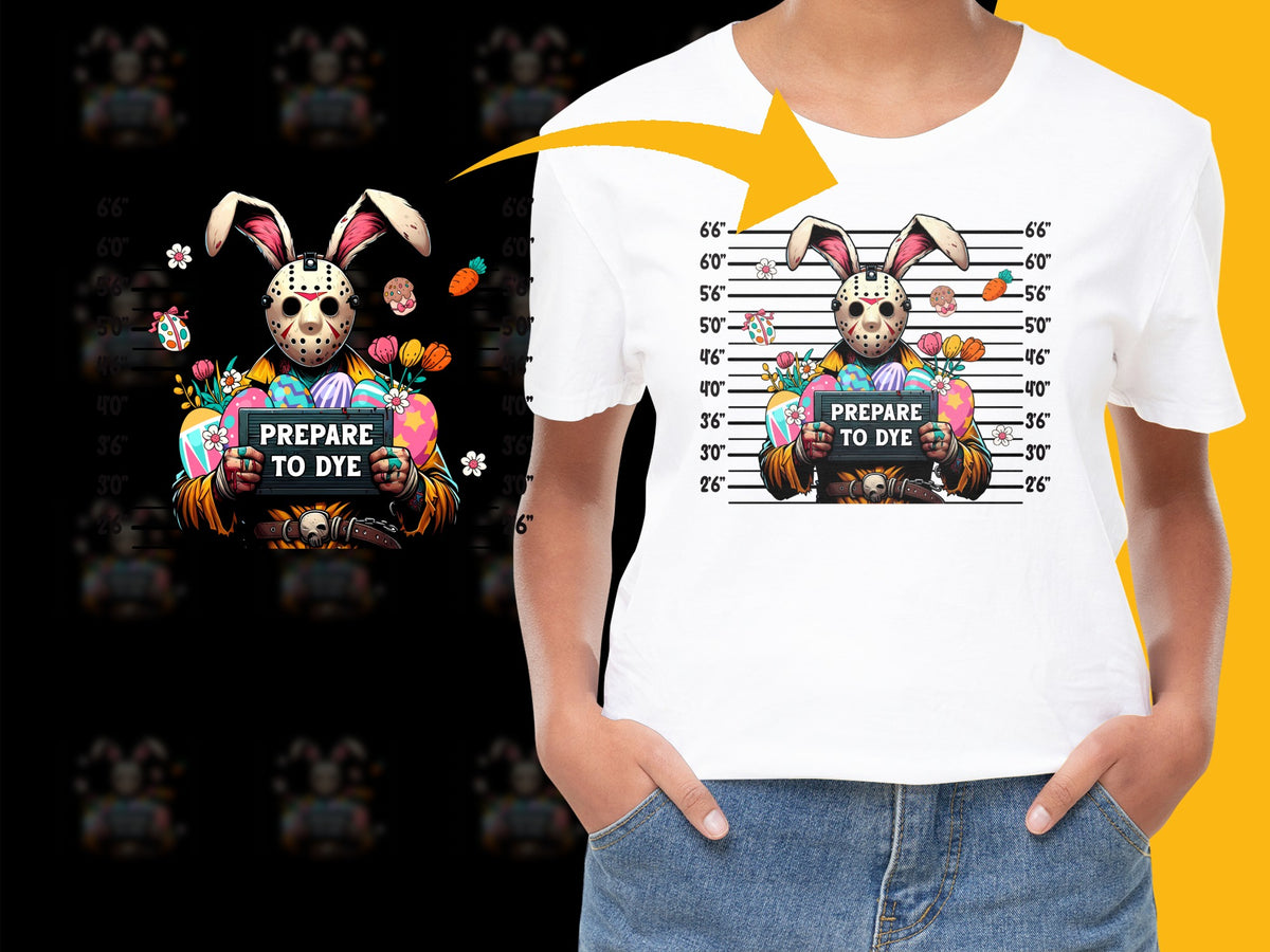 Funny Easter T-Shirt, Prepare to Dye, Bunny Graphic Tee, Colorful Easter Eggs, Spring Holiday Casual Wear for All Ages