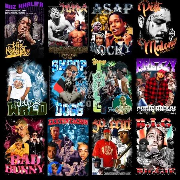 50 Hip Hop Rap Male V3 Designs Bundle PNG designspacks