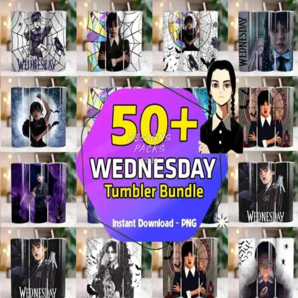 50 Series Tumbler Wrap Bundle Addams Family Design Png