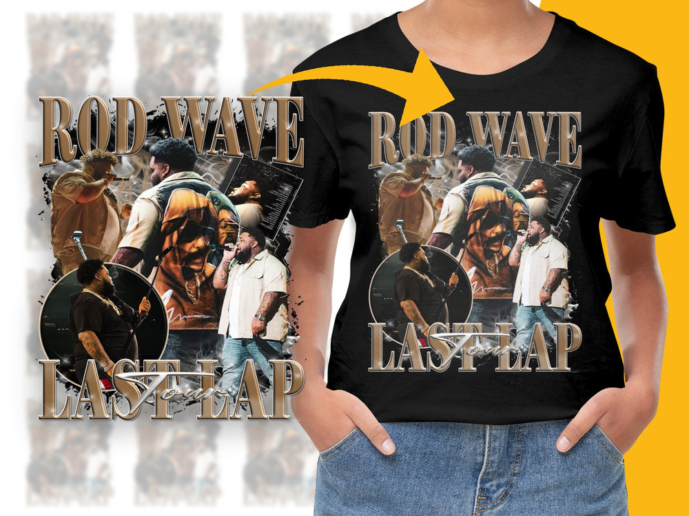 Rod Wave Last Lap Concert Graphic T-Shirt, Hip Hop Music Fan Tee, Trendy Musician Print Top
