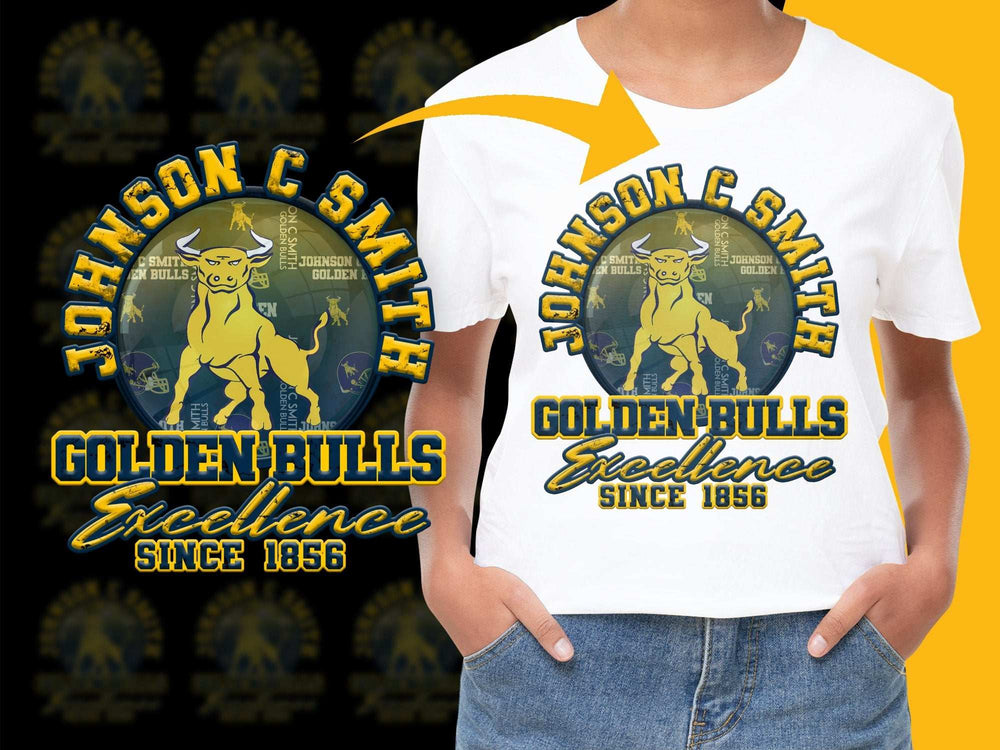 Johnson C Smith University Golden Bulls T-Shirt - Excellence Since 1856 Graphic Tee