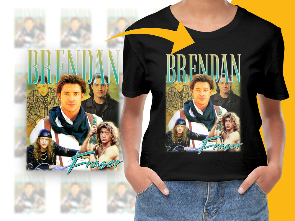 Vintage Brendan Fraser Graphic T-Shirt, 90s Movie Star Tee, Retro Actor Fashion, Unisex Clothing