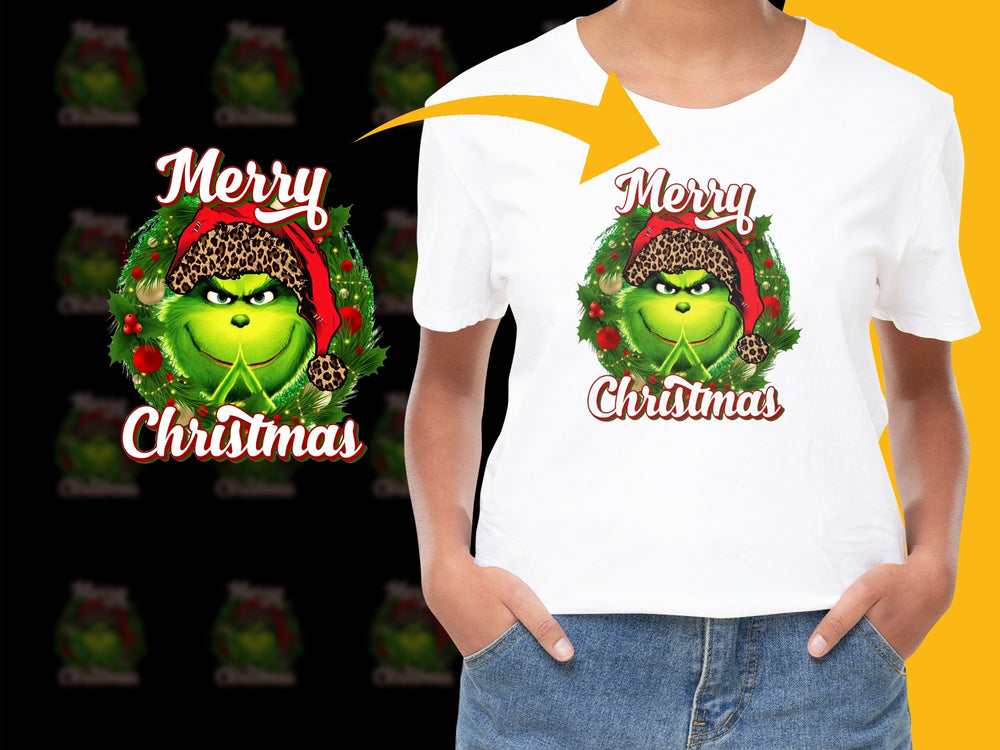 Merry Christmas Grinch T-Shirt, Festive Holiday Graphic Tee, Unisex Holiday Apparel, Kids and Adults Sizes
