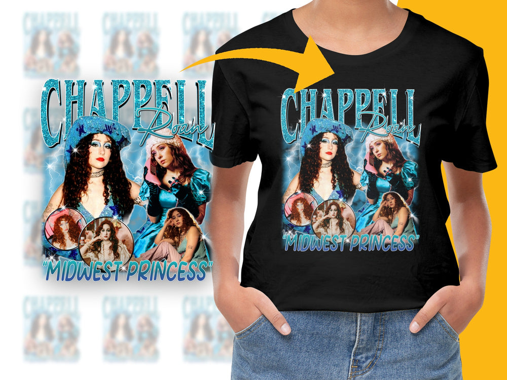 Chappell Roan Midwest Princess Graphic T-Shirt, Vintage Style Pop Music Tee, Trendy Artist Merch, Colorful Fashion Top
