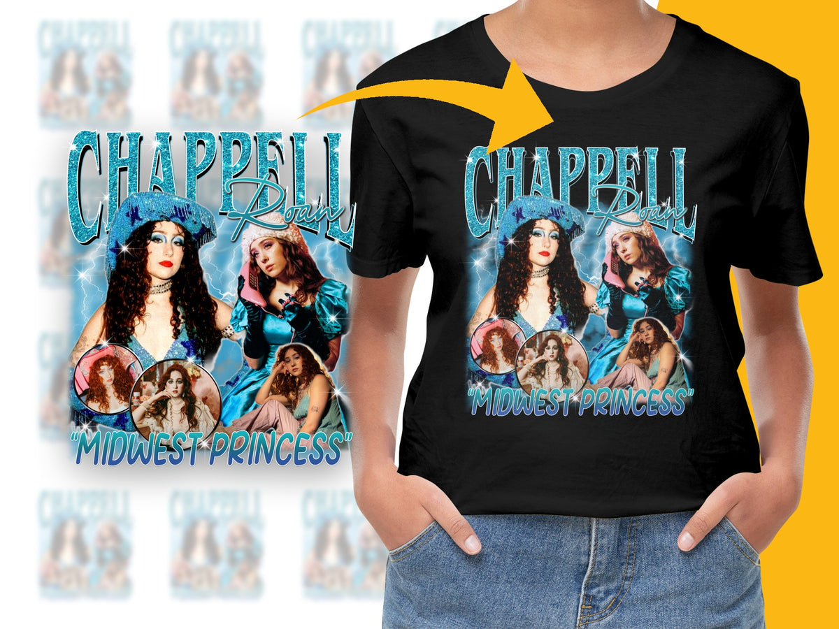 Chappell Roan Midwest Princess Graphic T-Shirt, Vintage Style Pop Music Tee, Trendy Artist Merch, Colorful Fashion Top