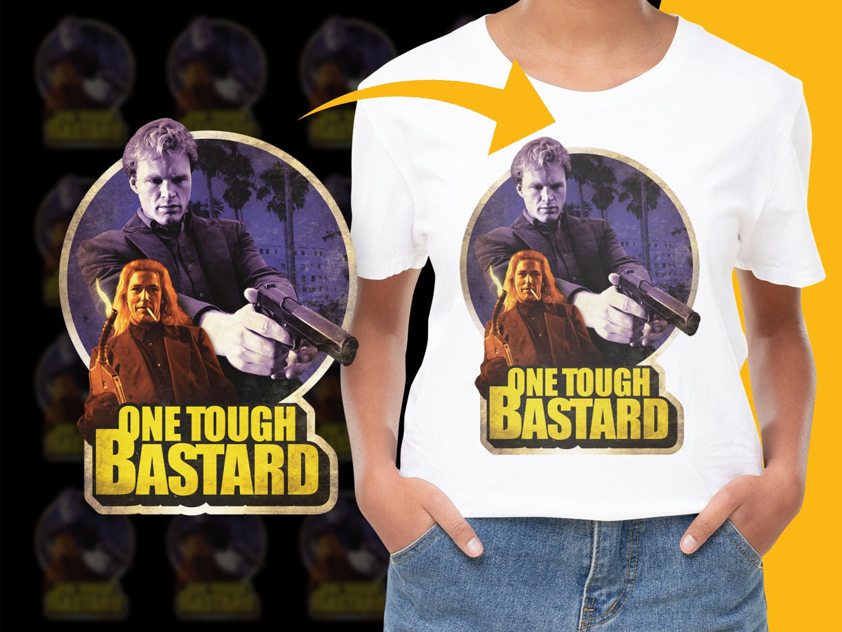 Vintage Action Movie T-Shirt, One Tough Bastard Graphic Tee, Retro Film Fan Apparel