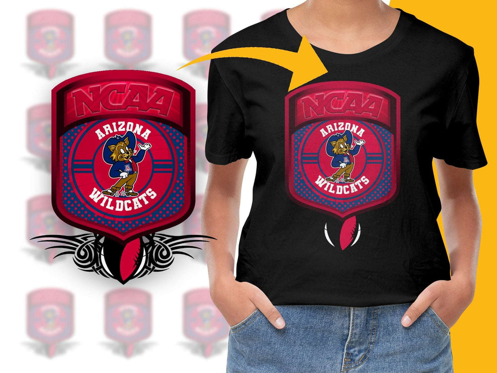 Arizona Wildcats NCAA Graphic T-Shirt, Vintage College Sports Team Tee, Red and Black