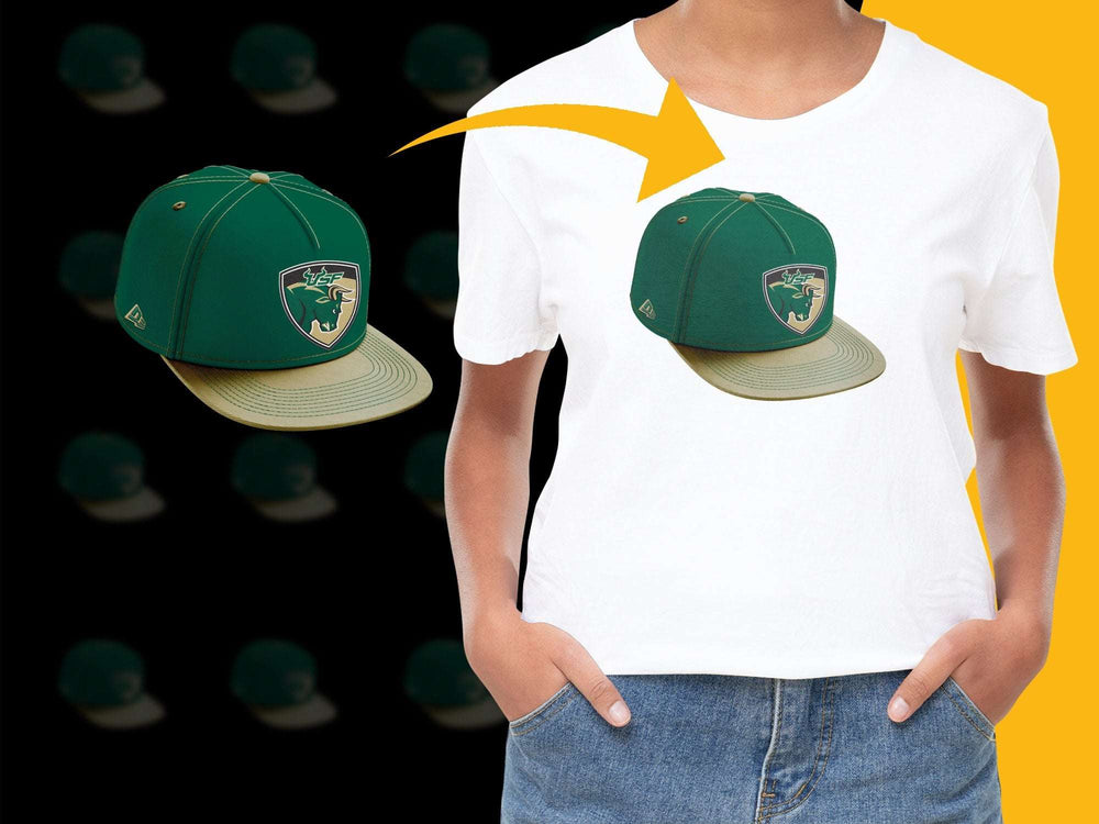 Trendy Green Snapback Hat and White T-Shirt Combo, Casual Sports Apparel for All Ages, Unisex Outfit Set