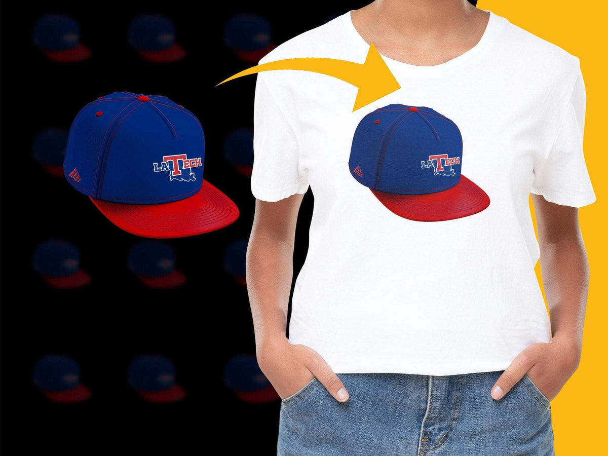 Stylish Sports Team Cap and Matching T-shirt Set, Fan Gear Apparel, Red and Blue Color Combination