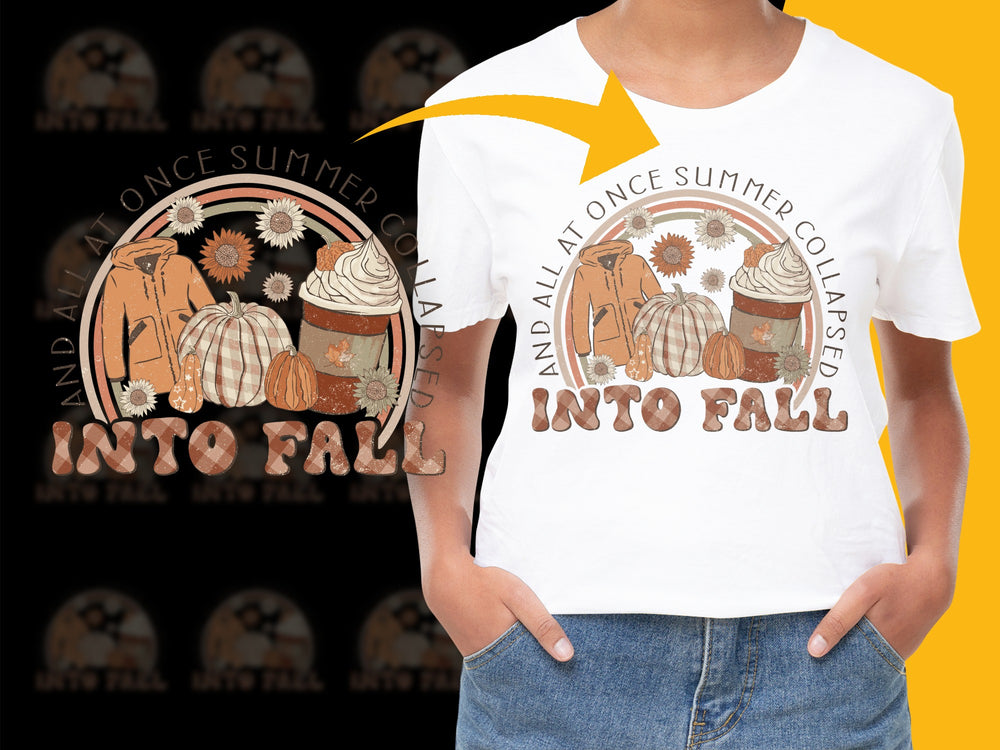 Fall Pumpkin T-Shirt, Autumn Graphic Tee, Thanksgiving Outfit, Casual Women's Fashion, Short Sleeve Top