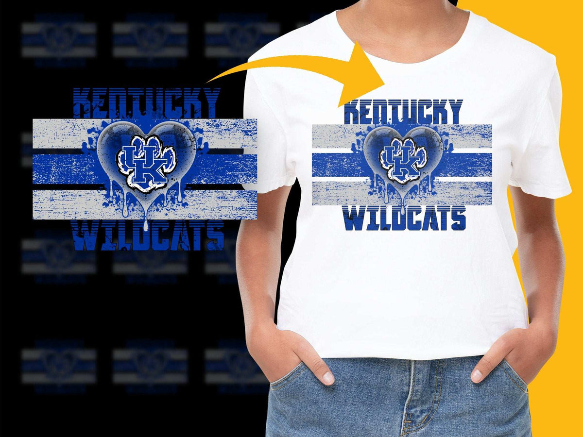 Kentucky Wildcats T-Shirt Vintage Distressed Logo College Sports Fan Gear White Tee