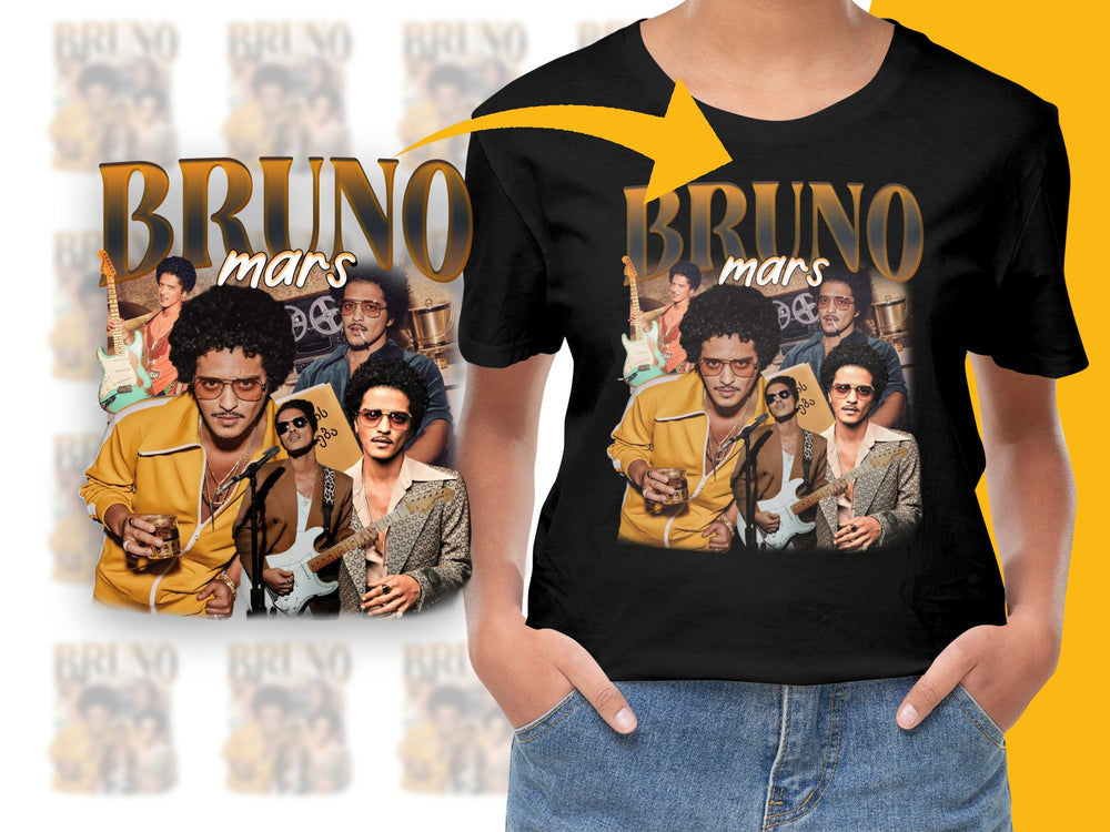 Bruno Mars Graphic T-Shirt, Vintage Style Music Artist Tee, Pop Culture Fashion, Retro Singer Fan Gift