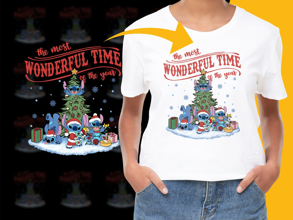 Christmas T-Shirt Cute Aliens Decorating Tree Holiday Gift Idea Festive Apparel