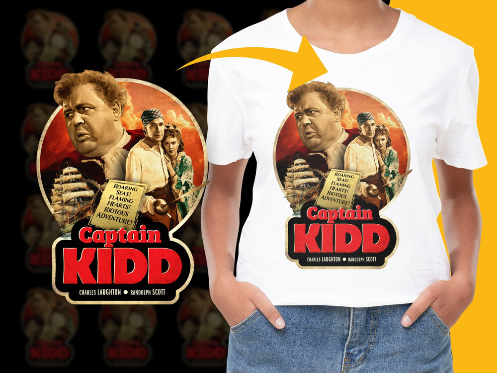 Vintage Captain Kidd Movie Poster T-Shirt, Classic Film Graphic Tee, Retro Movie Fan Gift, Unisex Cotton Shirt