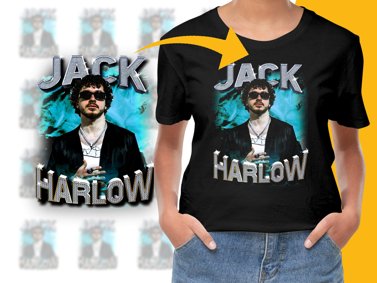 Jack Harlow Inspired Graphic T-Shirt, Unisex Black Tee with Celebrity Print, Trendy Music Artist Shirt for Fans