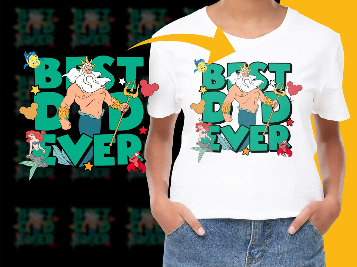 Best Dad Ever Cartoon Characters T-Shirt, Fun Family Gift, Men's Graphic Tee, Father's Day Present