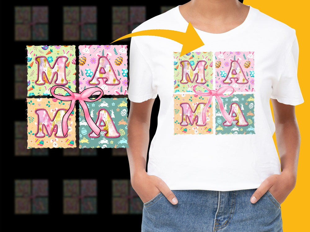 Mama Graphic T-Shirt, Colorful Mother's Day Gift, Floral Print Women's Tee