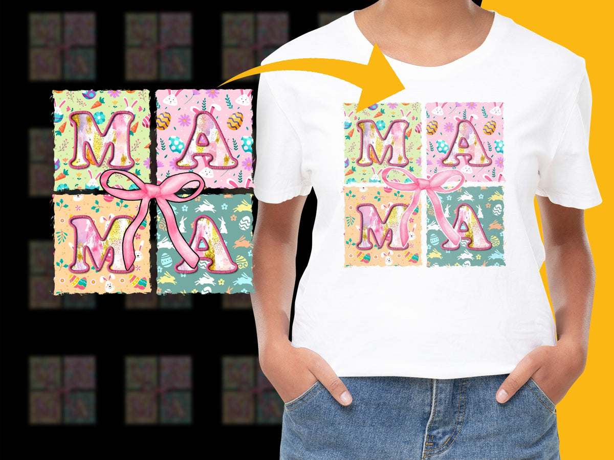 Mama Graphic T-Shirt, Colorful Mother's Day Gift, Floral Print Women's Tee