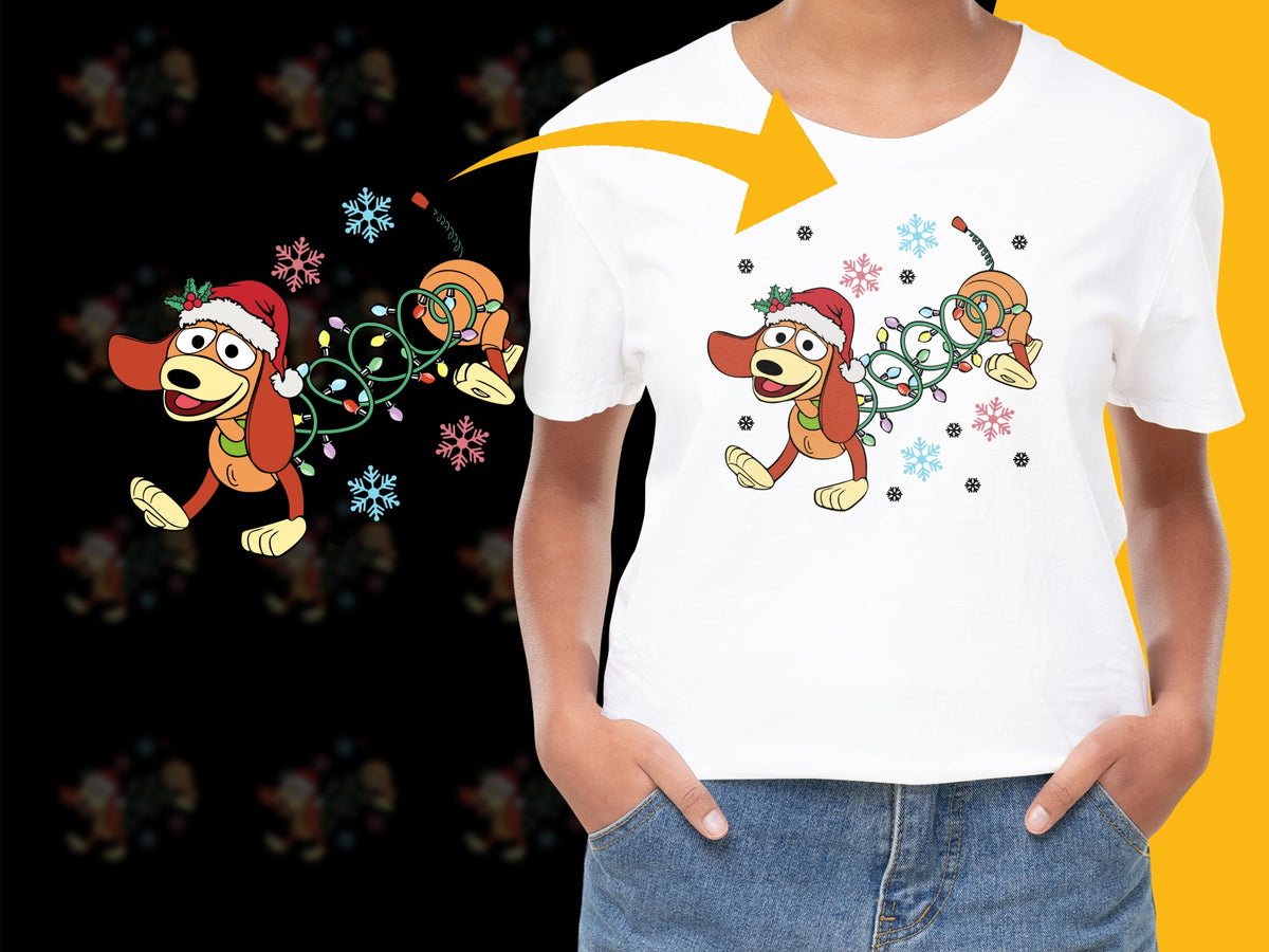 Kids Christmas T-Shirt, Cute Monkey Winter Holiday Graphic Tee, Snowflake Pattern, Festive Youth Apparel