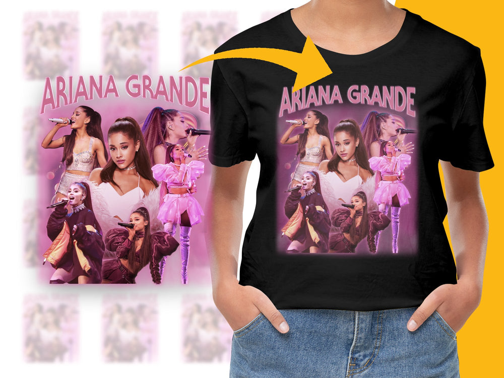 Pop Star Concert T-Shirt, Ariana Inspired Graphic Tee, Music Fan Gift, Casual Black Shirt for Teens and Adults