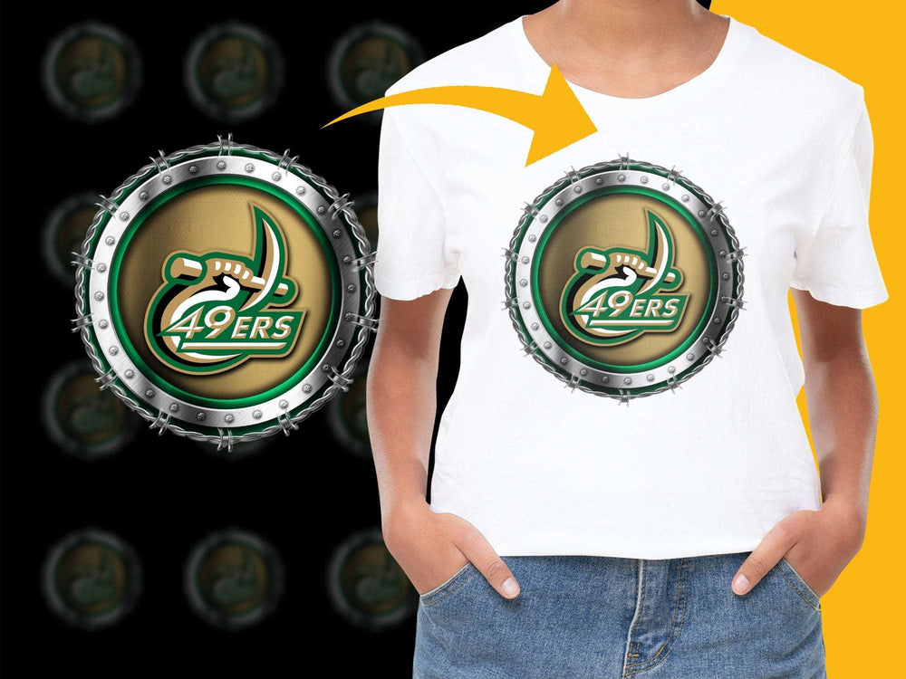 Stylish Sports Team Logo T-Shirt, Green and Black Fan Gear, Casual Round Neck Top for All Ages