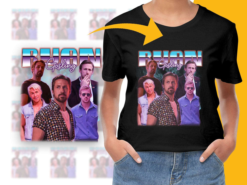 Ryan Gosling Collage T-Shirt, Movie Fan Gift, Graphic Tee, Unisex Fashion Top