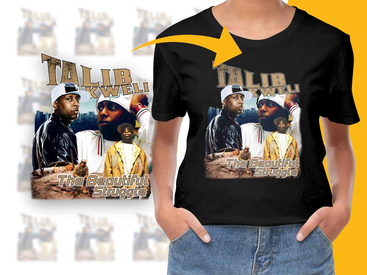 Talib Kweli T-Shirt, The Beautiful Struggle Album Art, Hip Hop Tee, Vintage Music Shirt, Graphic Tee for Men and Women